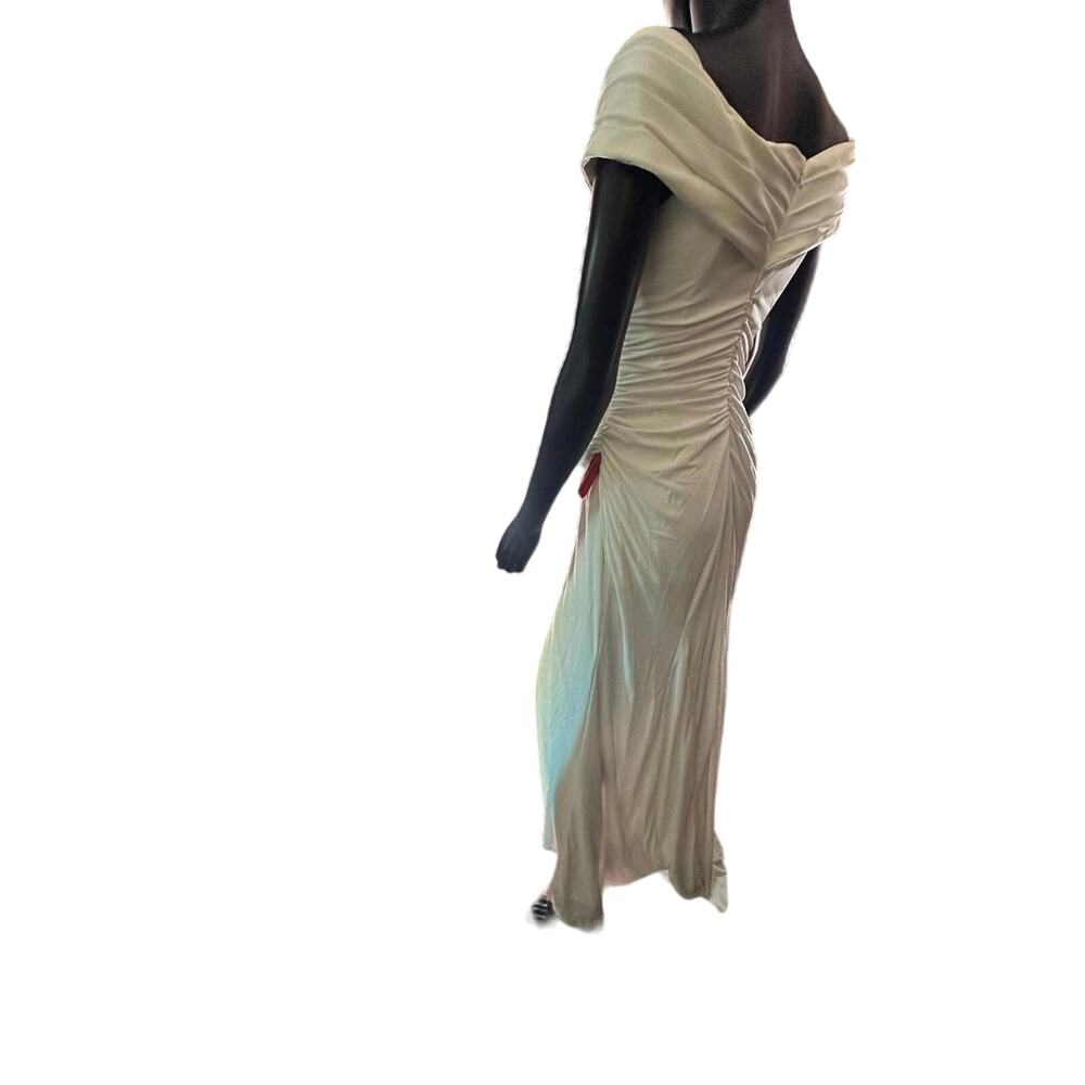 Ieena for Mac Duggal Jersey Off-Shoulder Asymmetric Gown Sz 4 / Small NWT - Picture 8 of 9